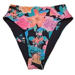 Billabong Maui Rider Tropic Time Bottom Sz S/8 Reversable High Waist